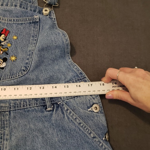 VTG Mickey Unlimited Overalls Womens Size Large Embroidered Cotton Minnie Pluto - Picture 3 of 16